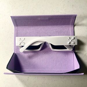 OFF-WHITE Square Frame White Sunglasses